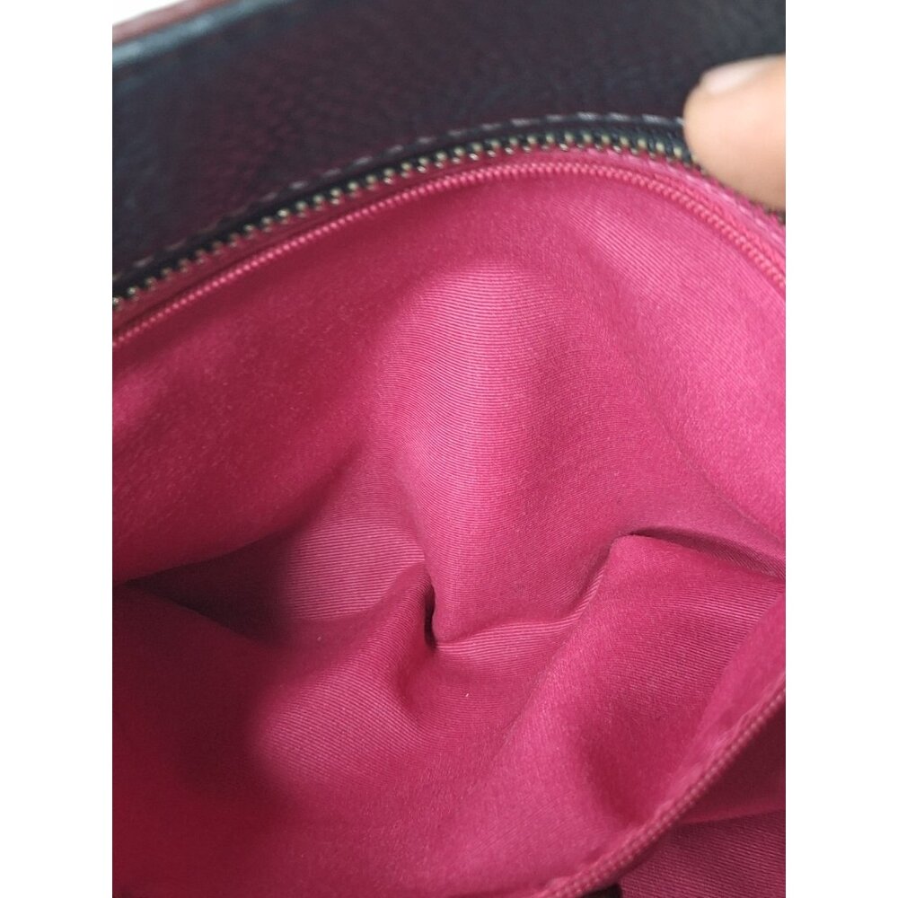 Vtg COACH Chelsea Pebbled Black Leather Handbag Tote C06S-8E97 Mauve Pink Lining - Picture 6 of 12